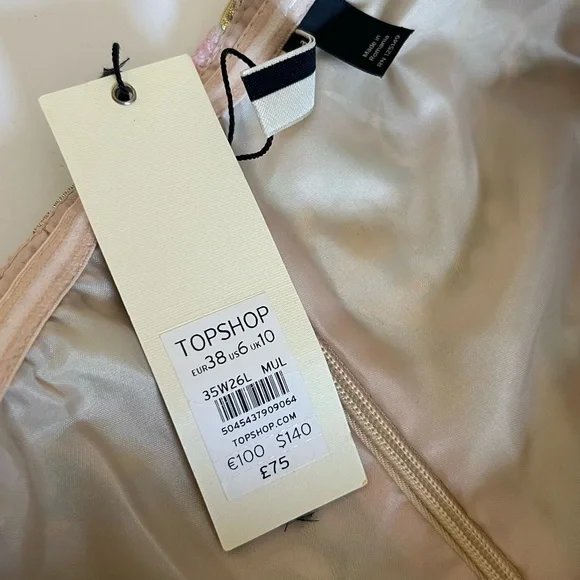 NWT Topshop Women’s Pastel & Gold Toned One Shoulder Dress SZ 6🌸✨ - Picture 16 of 16
